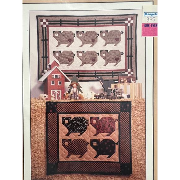 Debbie Mumm patchwork pigs quilt pattern 38in x 25 1/2in - Picture 2 of 6